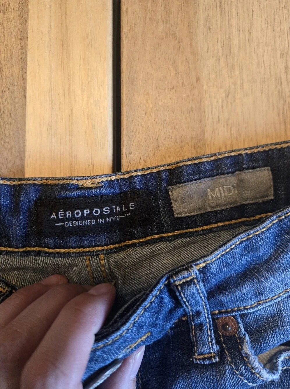 Aeropostale Distressed Denim Shorts - Blue